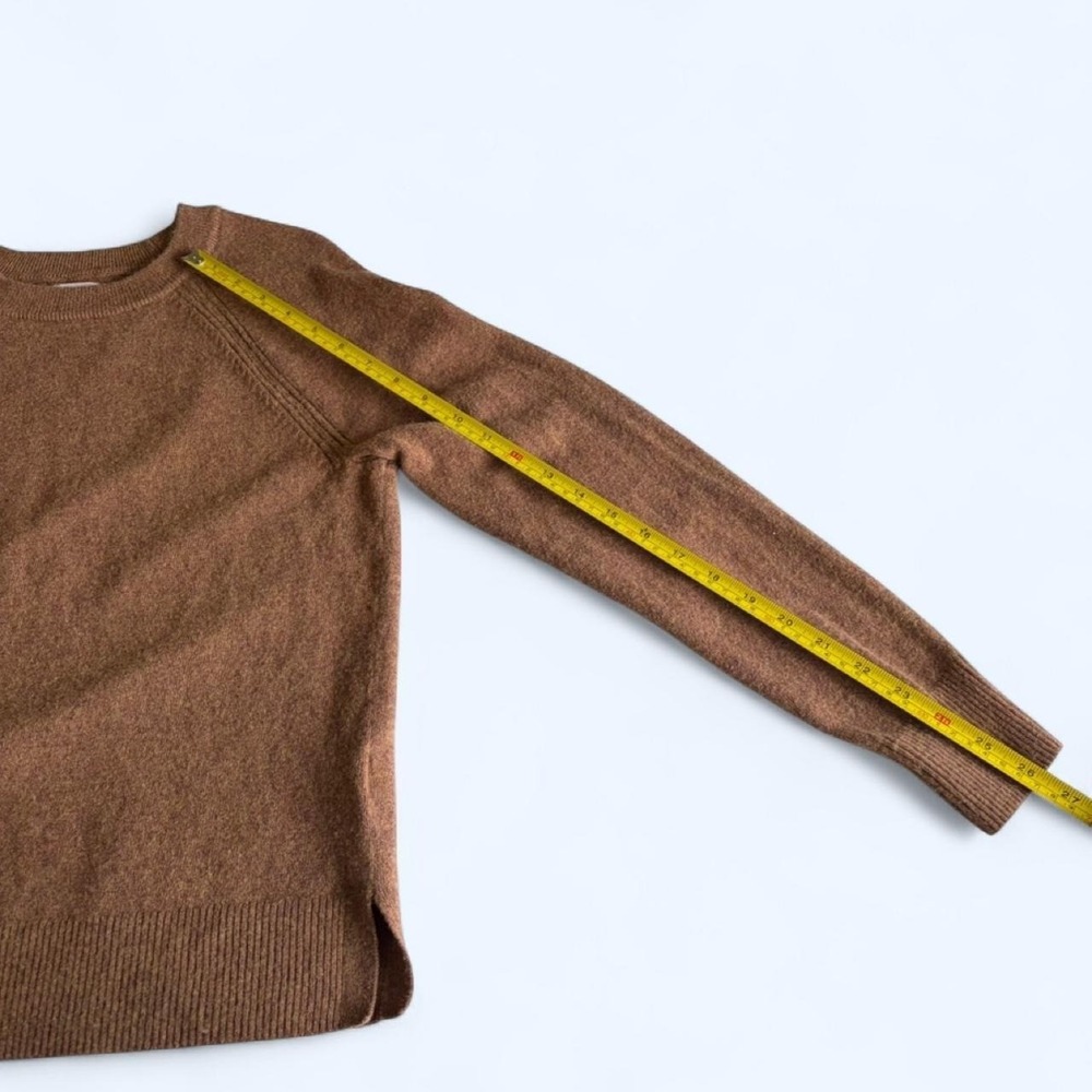 J.Crew Brown Heathered Cotton Wool Blend Raglan Crewneck Sweater Small - Picture 5 of 7